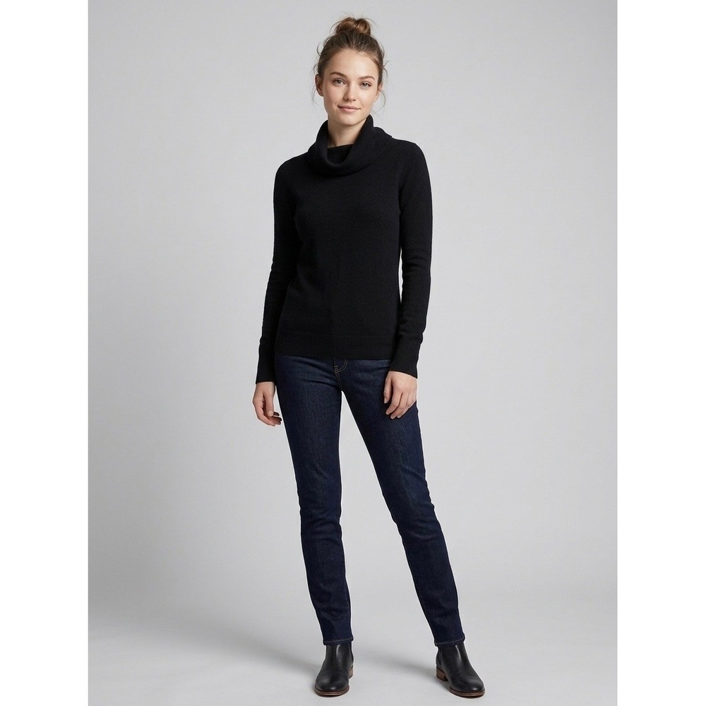 J.Crew Black Cowl Neck Sweater Merino Wool Angora Cashmere Blend 80159 Womens S